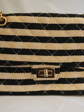 Black and Cream Purse w/ Gold